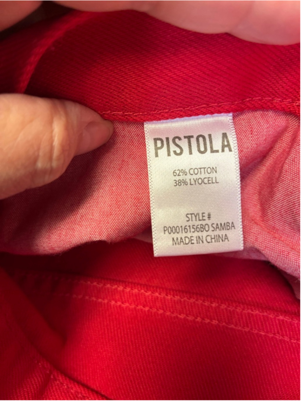 Pistola NWOT Samba Wide Leg Jeans in Red Size 27 - Picture 8 of 9